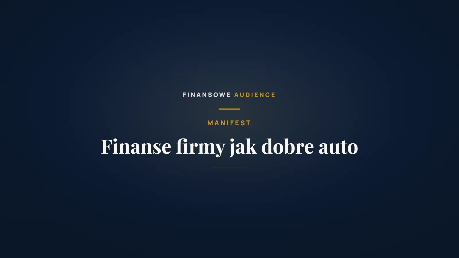Witaj w świecie Finansowego Audience